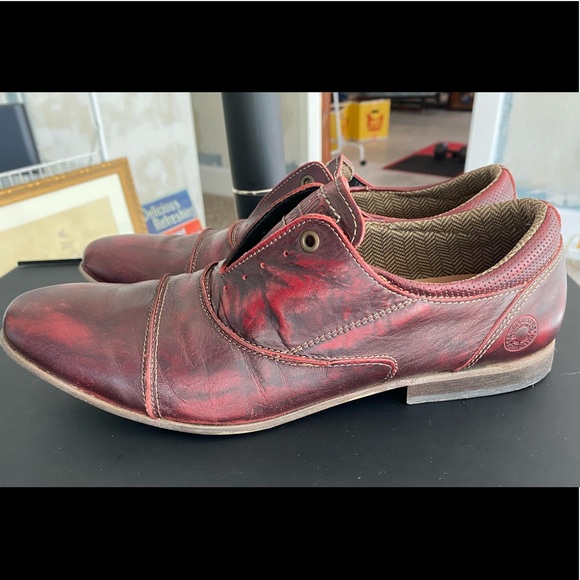 Steve Madden SCAFELL Red Burgandy Hand Crafted Limited Edition Mens Oxford Sz 10 - Picture 7 of 14